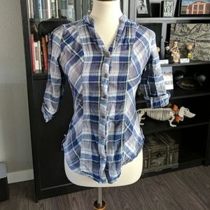 Button down plaid shirt